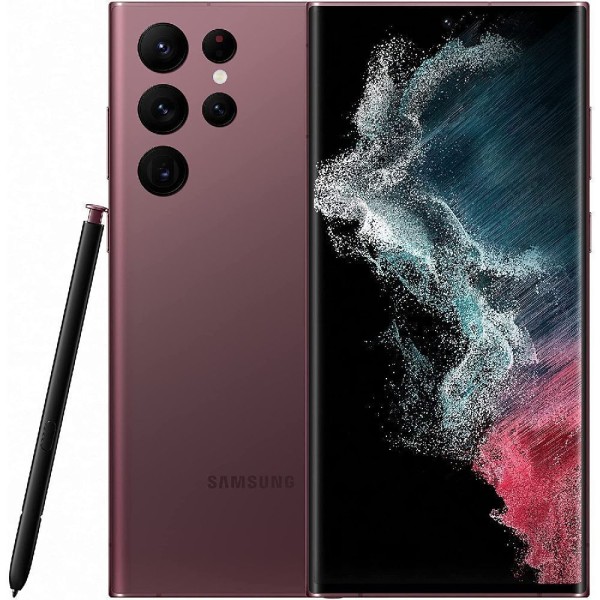 Samsung Galaxy S22 Ultra 5G 256GB/12 RAM SM-S908B/DS Burgundy Smartphone